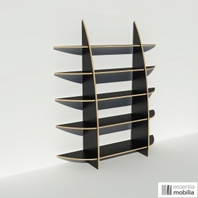 Bibliothèque bois stratifié noir - Petite Voile