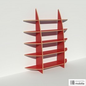 Bibliothèque bois stratifié rouge - Petite Voile
