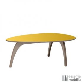 Table basse jaune de style vintage années 50