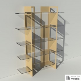 Bibliothèque plexiglas et métal thermolaqué beige - Pixel