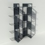 Etagère transparente design anthracite en plexiglas et métal - Largeur 1,4 m x Hauteur 1,9 m ^