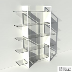 Bibliothèque plexiglas et métal thermolaqué blanc - Pixel