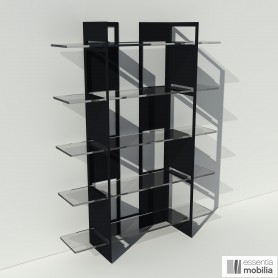 Bibliothèque plexiglas et métal thermolaqué noir - Pixel