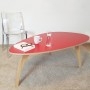 Table basse rouge vintage style années 50