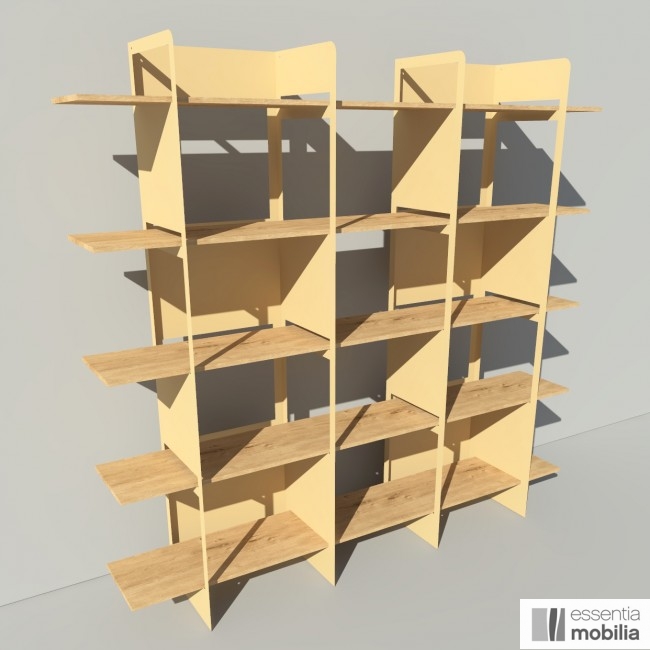 Bibliothèque en bois beige sur mesure - Crystal