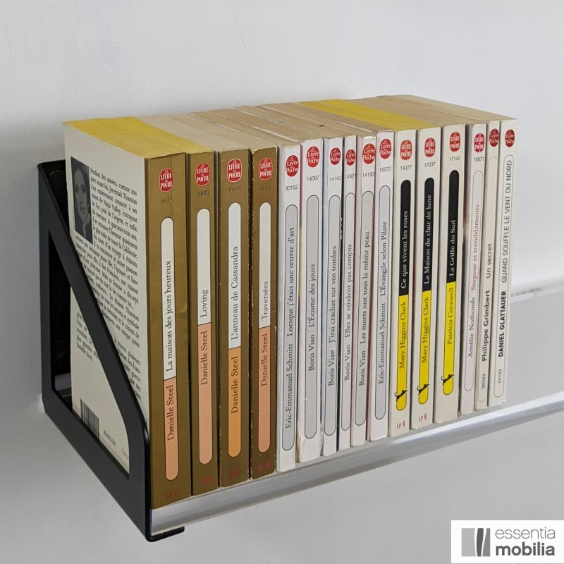 Support D'Étagère Murale Métallique Neptune - Acier, Couleurs Gris/Noir/Blanc