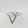 Table basse carrée en verre et métal - Coloris taupe - 85 cm de côté
