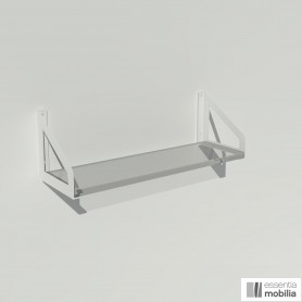 Etagère murale design transparente en plexiglas largeur 50 cm - équerres métalliques blanches - Gamma ^