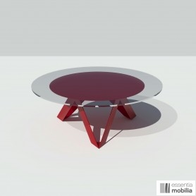 Table basse ronde verre et métal 100 cm - Rayons