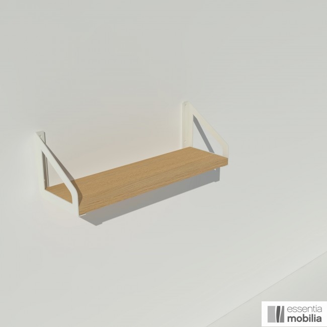Etagère murale en bois sur mesure - Supports blancs, largeur 50 cm