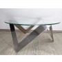 Projet sur mesure : table basse en inox brossé - Etincelle - sur la photo : diamètre 80 cm