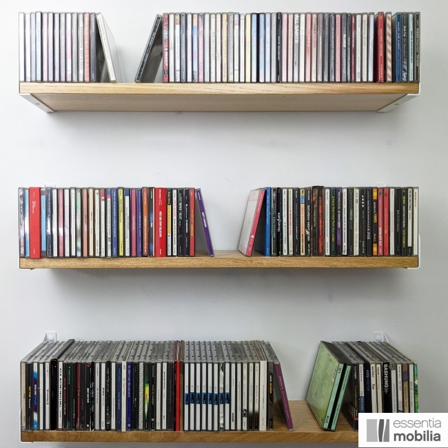 Grand range CD/DVD en bois massif