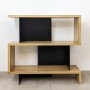 Meuble TV design noir en bois massif et métal sur mesure - Swing TV