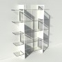 Etagère bibliothèque blanche design transparente en plexiglas et métal sur mesure - Pixel