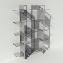 Etagère bibliothèque grise design transparente en plexiglas et métal sur mesure - Pixel