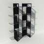 Etagère bibliothèque noire design transparente en plexiglas et métal sur mesure - Pixel