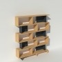 Bibliothèque anthracite design en bois massif et métal sur mesure - Swing