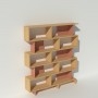 Bibliothèque terracotta design en bois massif et métal sur mesure - Swing