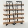 Bibliothèque anthracite design en bois massif et métal sur mesure - Largeur 2 m - Crescendo