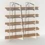 Bibliothèque blanche design en bois massif et métal sur mesure - Largeur 2 m - Crescendo