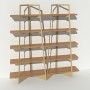 Bibliothèque beige design en bois massif et métal sur mesure - Largeur 2 m - Crescendo
