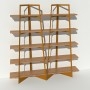 Bibliothèque coloris laiton-bronze design en bois massif et métal sur mesure - Largeur 2 m - Crescendo