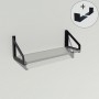 Etagère murale transparente plexiglas équerres noires - 50 cm - Gamma ^