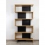 Bibliothèque sur mesure chêne massif et métal laqué noir - Largeur 1 m x Haut 2,1 m