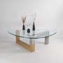 Table basse en verre, bois et métal - Alliance