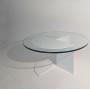 Table basse ronde design verre et métal 70 cm - Eclipse