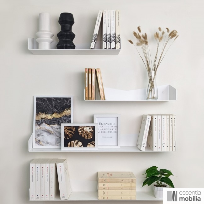 Ensemble d'étagères murales Delta+ (80 cm x 15 cm en bas, 50 cm x 15 cm en haut)