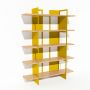 Bibliothèque chêne massif et métal - Jaune - Larg 1,4 m x Haut 1,9 m