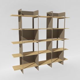 Bibliothèque en bois taupe sur mesure - Crystal