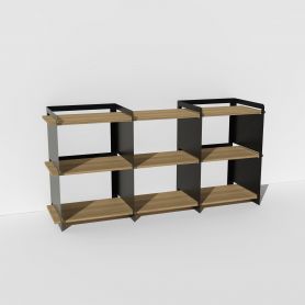 Meuble de rangement bois et noir