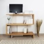 Meuble TV design blanc sur mesure en bois massif et métal - Haut 96 cm x Larg 100 cm - Swing TV