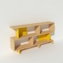 Meuble TV design jaune en bois massif et métal sur mesure 100 à 230 cm large - Swing TV