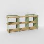 Meuble de rangement chêne massif et métal - Vert amande - Larg 1,6 m x Haut 0,8 m - Pix