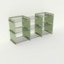 Meuble de rangement plexiglas et métal - Vert amande - Larg 1,6 m x Haut 0,8 m - Pix
