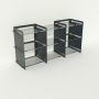 Meuble de rangement plexiglas et métal - Anthracite - Larg 1,6 m x Haut 0,8 m - Pix