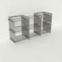 Meuble de rangement plexiglas et métal - Gris - Larg 1,6 m x Haut 0,8 m - Pix