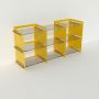 Meuble de rangement plexiglas et métal - Jaune - Larg 1,6 m x Haut 0,8 m - Pix
