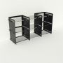 Meuble de rangement plexiglas et métal - Noir - Larg 1,6 m x Haut 0,8 m - Pix