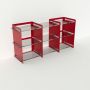Meuble de rangement plexiglas et métal - Rouge - Larg 1,6 m x Haut 0,8 m - Pix