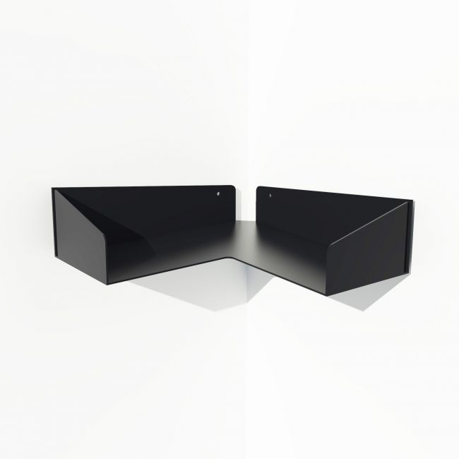 Etagère murale d'angle design en métal pour livres et déco - Corner Delta+