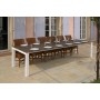 Table d'extérieur avec plateau marbre/granit/dekton et pieds thermolaqués