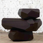 Rock Wood Wengé - 3 sculptures by Arik Levy