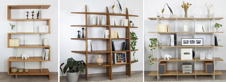 URBNLIVING Bibliothèque en bois à 5 étagères avec cadre en métal pour la décoration de la maison, le rangement et les étagères, parfaite pour organiser des livres, des articles de décoration, design