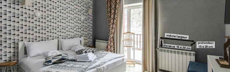 Les bonnes dimensions pour une étagère murale à fixer au dessus du radiateur