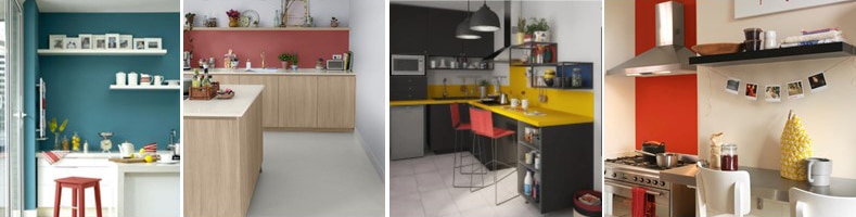 Idées de décoration de mur de cuisine : peinture de couleur