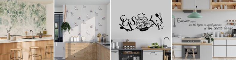 Idées de décoration de mur de cuisine : papiers peints et stickers -